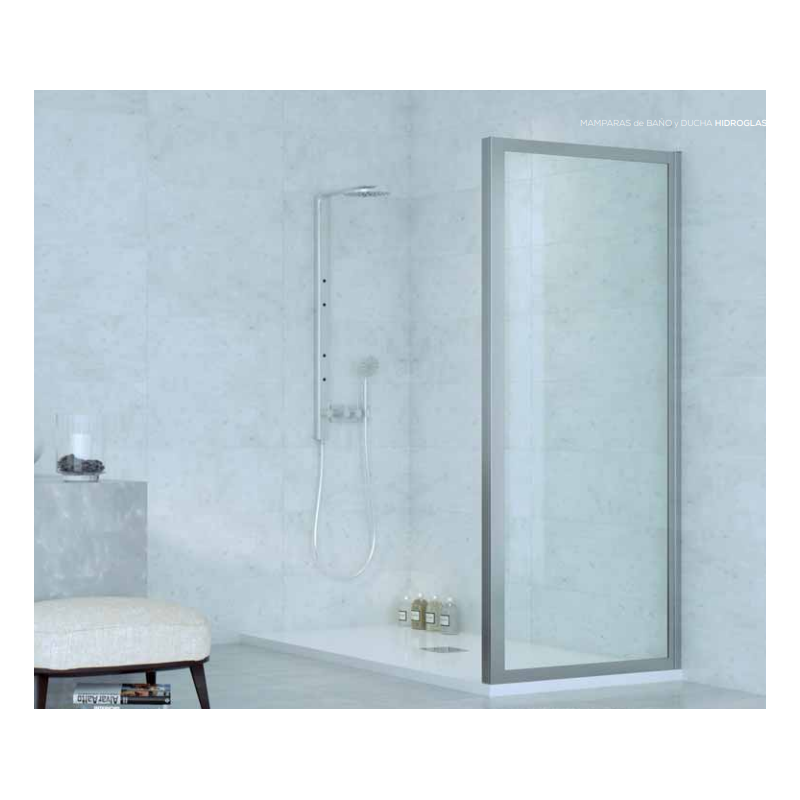 Mampara de ducha fija - Grosor Vidrio 8MM Transparente Templado - Altura  200 cm - Disponible en 3 Colores y Varias medidas - THERMIKET