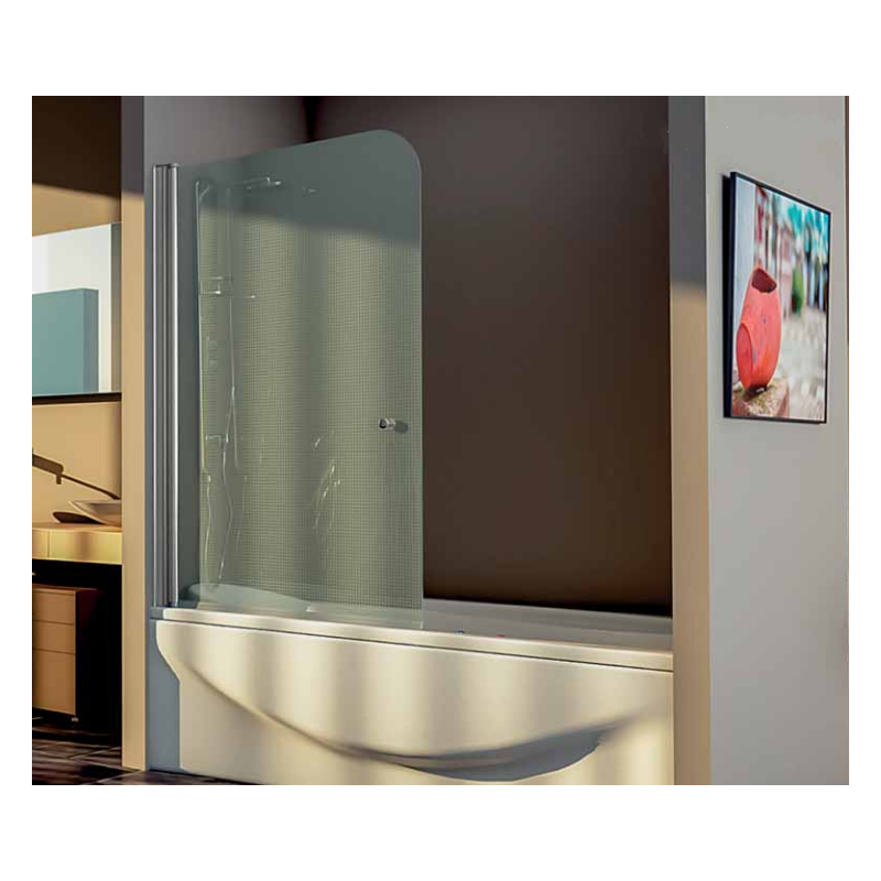 IDHRA Vidrio Incoloro Frontal Hoja Abatible Mampara Bañera Hidroglass
